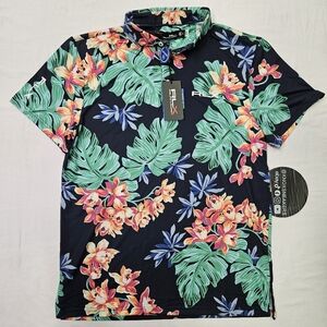 RLX Ralph Lauren Performance Golf Polo Shirt Blue Hawaiian Men's Size Medium